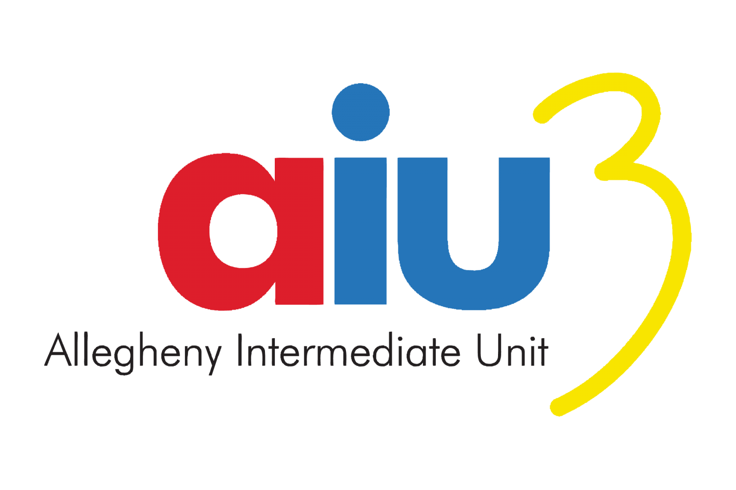 Allegheny Intermediate Unit (AIU3) logo, with red and blue letters and a hand-drawn number 3